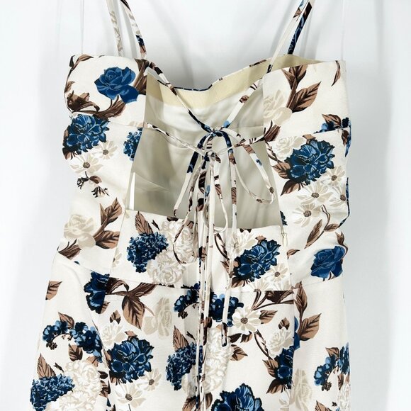 NWT Tory Burch Strap Back Midi Dress in Caramel Mixed Floral - Picture 5 of 11